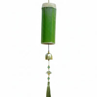 Soothing Sound Bamboo Wind Chime DIY Project Hanging Bamboo Tube Chime Relaxing Low Tones Oriental Wind Bell Vintage Design for Children, Crafters, Outdoor, Kindergarten, Patio, Balcony