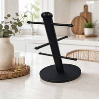 Modern Mug Tree, Freestanding Cup Holder for Coffee Cups, Draining Countertop Mug Tree for Drying Mugs, Space Saving