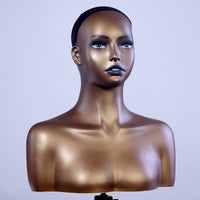 欧美双肩假发头模 黑金色模型仿真模特头半身饰品假人头Mannequin