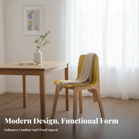 Molded Shell Chair with Wood Legs Nordic Design Dining Seat Easy Assembly Floor Protection Feet for Living Room, Reception Area