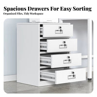 Lockable Drawers Multi-Drawer Filing Cabinet Movable Office Furniture Mobile Design Document Organizer Space-Saving for Telecommuting Workers, Students, Crafters, Under Desk, Study Room, Studio, Bedroom
