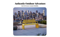 With Armrests Wrought Iron Backrest Stool Rust-Resistant Park Bench Sturdy Construction Outdoor Furniture Weatherproof for Homeowners, Families, Gardeners, Courtyard, Backyard, Porch, Public Areas