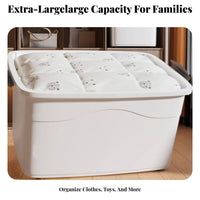 Lidded nested Bin Large Capacity Household Storage Stackable with Lid for Families, Office Workers, Playroom, Closet, Shelves