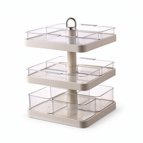 Rotating Tray with Compartments Versatile Divided Serving Dish for Meal Prep
