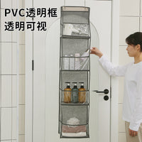 家用门后收纳挂袋透明可视多功能包包收纳袋分层储物挂袋收纳神器.