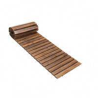Roll-up Wooden Garden Pathway Decorative Unroll Garden Mat Space-Saving Slatted Wooden Walkway for Lawn