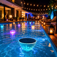 Lotus Pool Light Hollow Cutout Floating Pond Lamp Waterproof for Courtyard