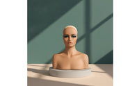 Mannequin Head with Shoulders Professional Female Mannequin Bust Hairpiece Display Head for Salon Owners, Jewelers, Photography Studios
