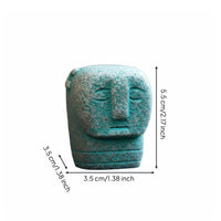 Balinese Stone Figurine South East Asian Rustic Stone Ornament Artistic Ethnic Carved Statue for Indoor Display, Tabletop