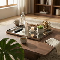 Stainless Steel serving Tray Mirrored Tray with Handles Mirror Finish for Coffee Table
