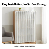 Drillno-drillDrill-No-Punch stick-on particulate Drape Clutter Concealer stick-on Pleated Screen Minimalist Design Cabinet Curtain for homeowners, RV Owners, Wardrobe, bookshelf, Bedroom, Kitchen