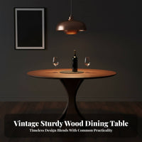 Round Dinner Table Minimalist Design Dining Furniture Retroretro-Modern Modern Design Sculptural Base for Small Apartments