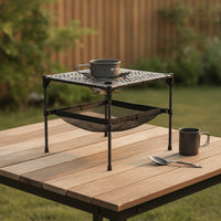 Compact Camping Table with Mesh Layer Quick Setup Foldable Camping Table Long-Lasting Furniture Stable for Campers, Hikers, Picnics