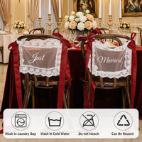 2pcs Newlywed Wedding Chair Back Decor, Vintage Lace Table Decoration for Wedding Ceremony