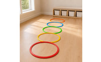 8 Pieces Coordination Training Hopscotch Rings Movement Skills Plastic Jumping Rings Colorful Jump Hoop Set Bright Colors for Toddlers, Playroom