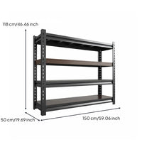 1 Piece Heavy Duty Steel Shelf Five Tier Storage Shelving Unit Freestanding Utility Rack Durable Carbon Steel Adjustable Suitable for Warehouse Garage Kitchen Home Organization