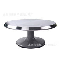 跨境专供蛋糕铝合金转台12寸蛋糕转盘烘培用具装饰裱花台蛋糕转台