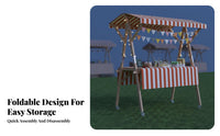 1 Piece Foldable Wooden Market Booth Effortless Assembly Portable Vendor Stand Sturdy Construction Suitable for Agricultural Markets Craft Fairs Promotional Events Temporary Retail Spaces