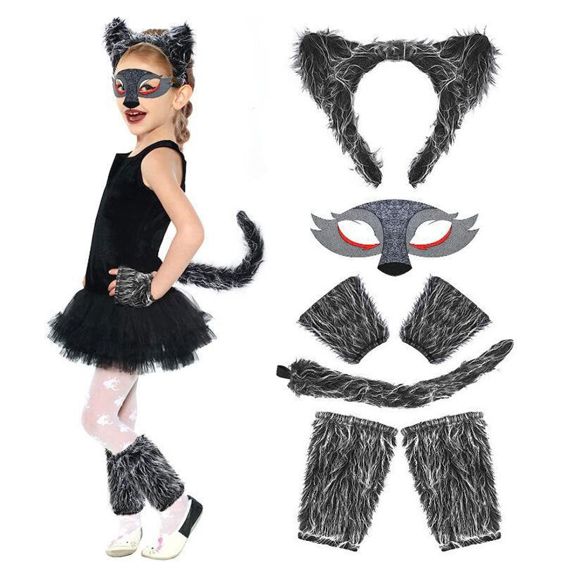 Wolf Headband for Halloween Costume - Plush Animal Ears Headband