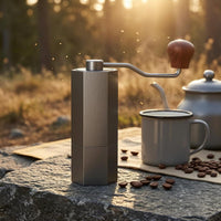 Manual Coffee Curved Metal Handle Hand Crank Coffee Wooden Knob Kitchen Gadget