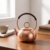 Tea Kettle with Wrapped Handle Polished Teapot Handmade for Collectors