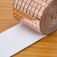 Gold Mirror Mosaic Strip Seamless Peel and Stick Trim Crystal Glass for Column
