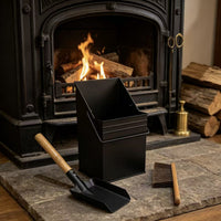 Fireplace Tool Set with Ash Bucket, Shovel, and Brush