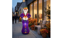 Halloween Skeleton Inflatable Standing Halloween Skull Inflatable Violet Outdoor for Porch, Party