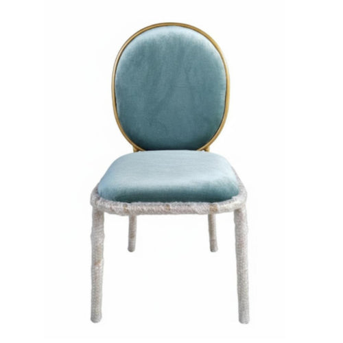 Shell rear Chair Nordic design Vanity Stool soft upholstery Upholstery Golden Metal Legs for Women