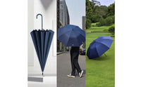 Promotional Umbrella with Curved Handle Customizable Long Shaft Umbrella Sturdy Windproof for Advertisers, Advertising Campaigns