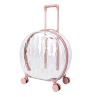 Rolling Pet Carrier Hard-Shell Pet Carrier with Wheels Sturdy for Travel