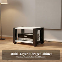 2 Pieces Steel AV Shelf Multi-tier Amplifier Stand Adjustable Shelves Heavy Duty Cabinet Suitable for Audiophiles Living Room Entertainment Space