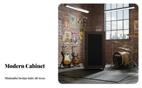 Amplifier Floor Cabinet with Reinforced Frame Mobile Audio Rack Cabinet Ventilated Mesh Door Lockable Wheels Suitable for Djs Artists KTV Room Stage