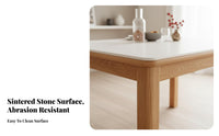 Modern Minimalist Design Rectangular Dining Table Nordic design A-Frame Slab Top Table Japanese Aesthetic Household Furniture scuff Resistant for Families, Homeowners, Entertainers, Apartment, Living Room, Family Meals, Dinner Parties