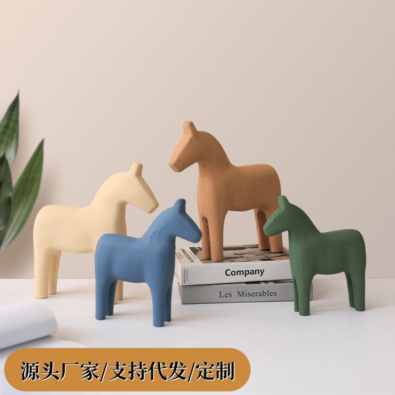 Swedish Dala Horse Wooden Figurine Red Creative Decoration