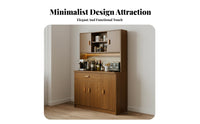 Modern Sideboard Buffet Faux Wood Finish Dining Room Storage Cabinet Multi-Functional Freestanding Hutch Cabinet for Homeowners, Adults, Home, Hallway