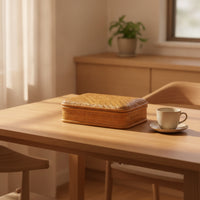 Handwoven Bamboo Container with Lid Handwoven Storage Box with Lid Organizer for Tabletop Organization
