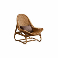 Rattan Lounge Chair Natural Minimalism Design Woven Rattan Lounger Natural Weaving Designer Piece for Interior Designers, Adults
