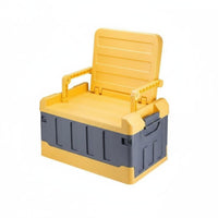 Foldable Design foldable Seat Box with Backrest Large Capacity Outdoor gear Weather-Resistant Storage Trunk durableDuty Construction for outdoor adventurers, Car Owners, Camping, Fishing, outdoor dinings, Hunting