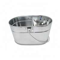 Oval Metal Mop Pail Integrated Handle Cleaning Container Long-Lasting