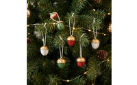 12 Pieces Bell with Hanging Loop Hammered Christmas Bell Ornament Slotted for Garlands