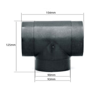 90 Mm Tube Tee Flame-Retardant T Shaped Duct Connector Round Tube Tee Connector