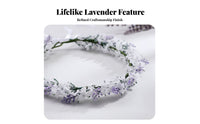 Lavender Flower Simulated Lilac Floral Headband, Beach Holiday, Photography Accessory, Unisex, Wholesale