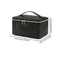 Waterproof Makeup Bag with Brush Slots Zippered Makeup Bag with Handle Compact Cosmetic Travel Organizer Versatile for Bathroom, Vanity