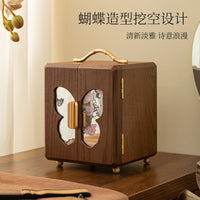 Wooden Jewelry Box with Lock, New Chinese Style, Multi-layer, Double Doors