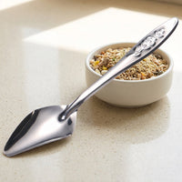Ergonomic Grip Spoon and Stainless Steel Parrot Feeding Spoon, Food-Grade Silver Feeder for Parakeet Chick, Smooth Rim Hand-Feeding Tool, 11.5cm