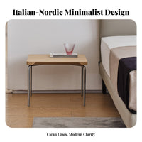 Folded Corner Side Table Minimalist Design C-Shaped Couch Stand Nordic Aesthetic dual-level Storage for Homeowners, Next to Sofa