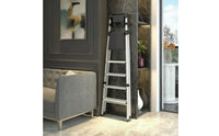 Aluminum Step Ladder with Tool Tray Anti-Slip Ladder with Tool Tray Lightweight Portable for Seniors, Garage, Closet