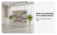 Cosmetic Display Cabinet Large Capacity Multi-Layer Product Display Rack Easy Assembly Beauty Salon Storage Shelf for Business Owners, Cosmetics Store