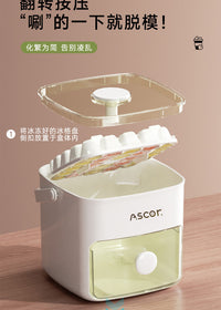 Press-Type Ice Cube Tray with Lid, 48-Grid, Food-Grade PP, Easy Release